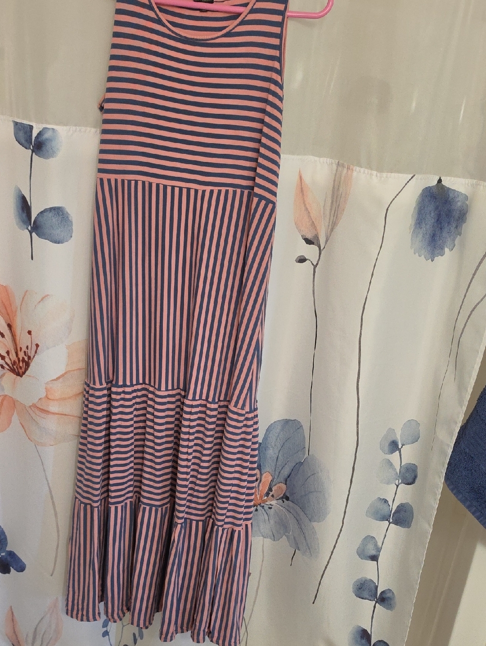 Coco + Carmen Pink and Navy Striped Knit Top